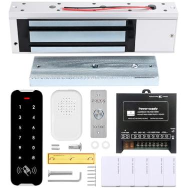 Imagem de guanghuifeng Kit De Controle De Acesso À Porta, Teclado Rfid, Conjunto De Fechadura Magnética De 1200 Lb, Botão De Saída, Campainha, Controlador De Fonte De Alimentação, 10 Chaveiros Rfid (Kit Xc50-