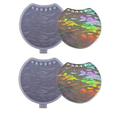 Imagem de 2 peças de molde holográfico de silicone em forma de orelha de mouse para faixa de cabeça faça você mesmo, joias, artesanato, molde de resina com orifícios, fondant de chocolate, formas de bolo de