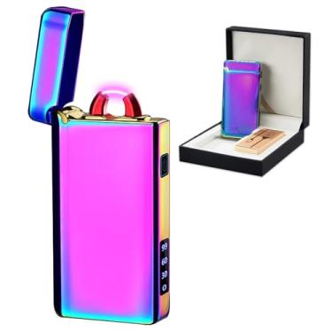 Imagem de SKRFIRE Isqueiro de arco elétrico – Tocha de plasma recarregável por USB à prova de vento com lanterna multimodo, indicador de bateria digital, ideal para caminhadas, churrascos e uso diário (cores)