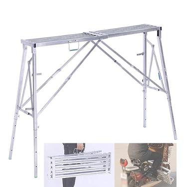 Imagem de WYUYIWH Plataforma de trabalho andaime multiuso torre escada banco ajustável comprimento e altura - melhoria da casa, lavagem de veículos, manutenção, trabalho, andaime dobrável, C