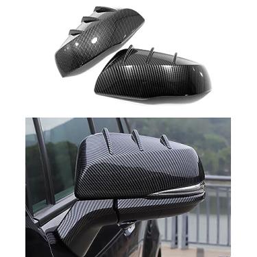 Imagem de ANUNFRRE Acessórios de carro adequados para Toyota Sienna 2021-2022 ABS acabamento de capa de espelho retrovisor externo (fibra de carbono) conjunto de 2 peças