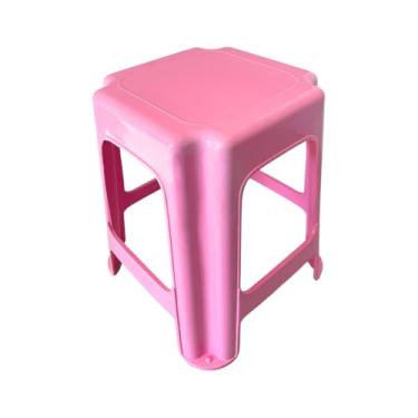 Imagem de Bancos de Plástico Criança Banquinho de plastico Infantil 34cm Kit de 1 ate 4 Peças(04 Peças,Rosa Claro)