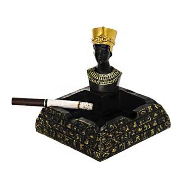Imagem de Cinzeiro de criatividade cinzeiros de mesa para homens mulheres a fumar divertido na moda retro material de resina para uso doméstico escritório ornamentos (cor: preto, tamanho: B)