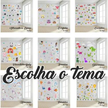 Imagem de Kit Conjuntos Adesivo Parede Decorativa Infantil Escolha Entre 9 Temas