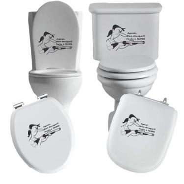 Imagem de Adesivo divertido vaso sanitário privada caixa acoplada descarga azule