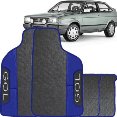 Imagem de Lindo jogo tapete 4 peças carro automotivo  na cor azul volkswagen gol