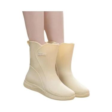 Imagem de Botas de Chuva Femininas de Borracha com Forro de Lã - Antiderrapantes