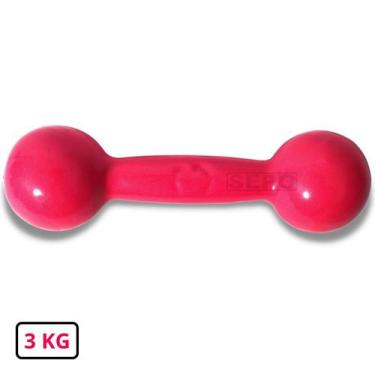 Imagem de Halter Redondo Bola Emborrachado 3 Kg Rosa - SEPO
