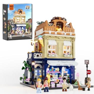 Imagem de Funwhole Conjunto de tijolos de construção de iluminação Gelato-Store – Kit de coleção modular de luz de LED para sorveteria da cidade, 1948 peças, modelo de exibição para adultos e amantes de