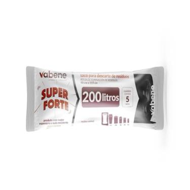 Imagem de Saco Para Descarte De Resíduos Super Forte Preto 200L - 5 unidades, Vabene