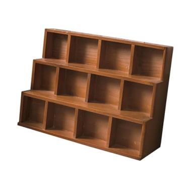 Imagem de WeiLaiKeQi Expositor de coleção, madeira, versátil, organizador de mesa, prateleira de parede para exposição de cosméticos e temperos