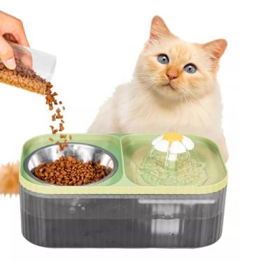 Imagem de Comedouro Bebedouro Automático Pet 2 em 1 com Fonte de Água USB, 3L, Inox, Silencioso, com Filtro, Para Gato e Pet Pequeno, Hidratação Saudável e Fácil Limpeza (Verde, Médio)