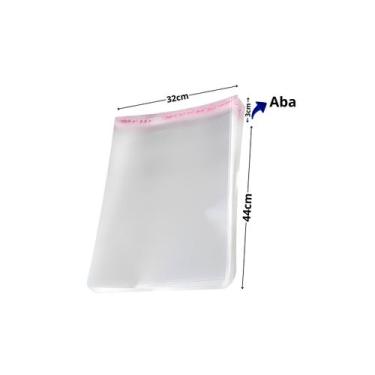 Imagem de Saco Adesivado Plástico Transparente Vabene 32x44+3cm 100 Unidades