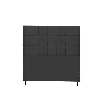 Imagem de Cabeceira Barcelona Estofada Com Botão de Tecido para Cama Box Casal King Size 195Cm Preto 