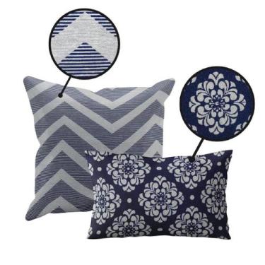 Imagem de Kit 2 Capas Almofada Tear Alto Padrão luxo 60x60 + 30x50 D07 - IDEALIZ