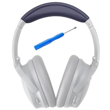 Imagem de AHG Accessory House Global Almofada de substituição para a cabeça V4 QC compatível com fones de ouvido Bose QuietComfort 2023 QC45 QC35 QC35 II QCSE (azul meia-noite). Faça você mesmo sem costura