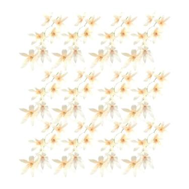 Imagem de Wswqop 12 peças de flores artificiais de orquídea, flores falsas, 7 polegadas, enchimentos de vaso, de seda decorativas realistas para arranjo de escritório, Champanhe