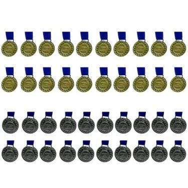 Imagem de Kit C/20 Medalhas de Ouro + 20 Medalhas de Prata M30 - Crespar