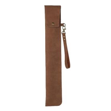 Imagem de Almencla Bolsa para armazenamento de baquetas, bolsa organizadora para baquetas, estojo de transporte para baquetas, presente para viagem individual, Marrom