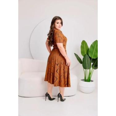 Imagem de Vestido Max Mídi Godê Com Cinto Moda Evangélica - N.M Moda Evangélica,