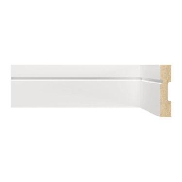 Imagem de Kit Rodapé de MDF 3 Barras Frisadas de 7cm x 2,40m Rende 7,2 Metros Moldufama Branco