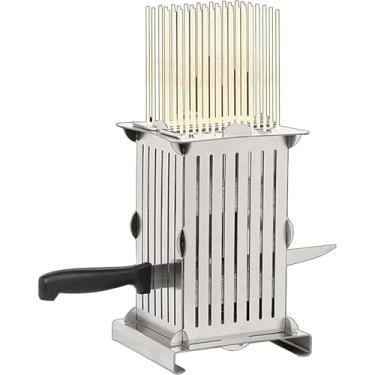 Imagem de Cortador Rápido de Espetos - Caixa Kebab 49 Furos, Máquina Aço Inoxidável 304, Desgaste Rápido, Desmontável, Ideal para Churrascos - Ferramenta Prática para Carnes (Incluindo ferramentas de corte)