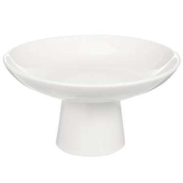 Imagem de Luxshiny Fruteira Com Pés De Cerâmica: Prato Decorativo Servir Lanches - Bandeja De Pedestal Decoração De Restaurantes E Cozinhas