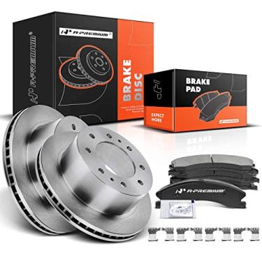 Imagem de A-Premium Kit De Rotores Freio A Disco Ventilados Traseiros 14,18" (360 Mm) + Pastilhas Cerâmica Compatíveis Com Modelos Chevy Selecionados - Silverado 2500 Hd/3500 Hd/Sierra Hd 2011-2019, Suburban
