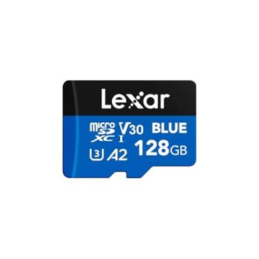 Imagem de Lexar Cartão micro SD azul de 128 GB até 160 MB/s, cartão de memória microSDXC UHS-I com adaptador SD, C10, U3, A2, V30, Full HD, 4K UHD, cartão TF de alta velocidade