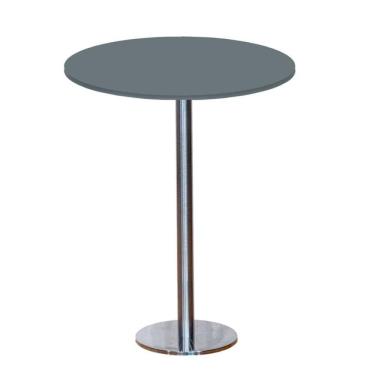 Imagem de Mesa Pisa Beta Bistrô Fratini 107,50cm (a) Disco Redondo Inox Tampo Mdp Redondo Grafito 80cm (l)