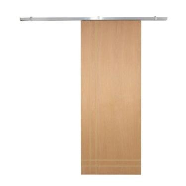 Imagem de Porta De Correr P- Verniz Frisada Kit Alumínio F06 - 210x90 - Vanin