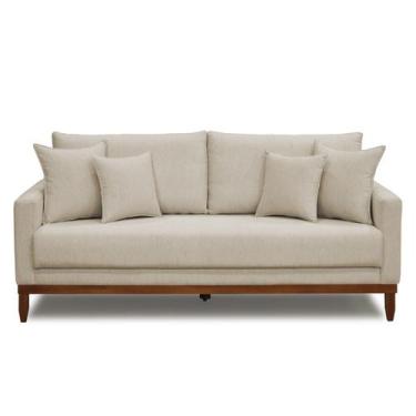 Imagem de Sofá Fixo 03 Lugares Base Madeira Com Almofadas DDS190 - Due Decor, Li