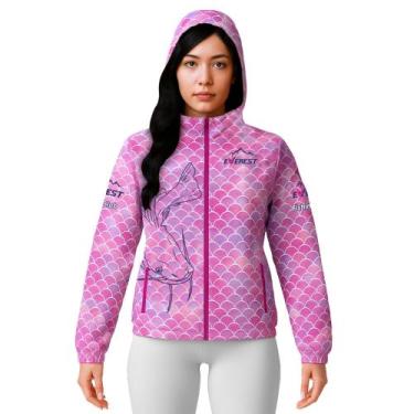 Imagem de Jaqueta Corta Vento Feminina Com Capuz Pesca Esportiva Rosa - Fantasia