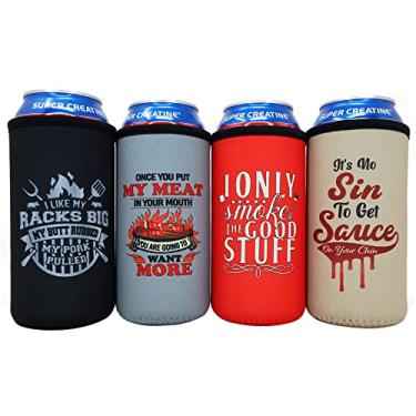 Imagem de AWESOMETIVITY Refrigeradores De Latas 473 Ml Para Defumador Churrasco - Presentes Homens Que Têm Tudo, Acessórios Defumar Carne Pais, Refrigerador Meninos Altos, Mangas Térmicas Engraçadas Altos