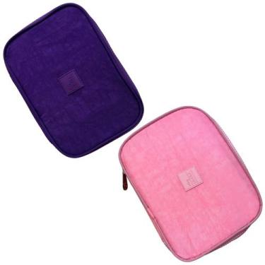 Imagem de Kit 2 Estojos Escolar Box Femininos Unissex Infantil Necessaire Maquia
