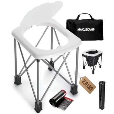 Imagem de MAXUSCAMP Sanita portátil para campismo – Potty com porta compacta e vaso sanitário de acampamento para uso ao ar livre – Vaso sanitário leve e portátil ideal para acampamento, viagens de RV