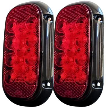 Imagem de Kit Par de Lanterna Traseira Led Bicolor Canoinha 12V para Carretinha Moto Reboque Rubi Carrocinha GF Lanternas