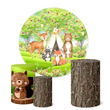 Imagem de Trio Capas Cilindro + Painel Redondo 1,50m Bosque (K1BSQ0004)