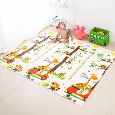 Imagem de Tapete Infantil Dobrável Dupla Face Tatame Gigante Térmico Bebê Educativo 200x150cm com 8mm de Espessura