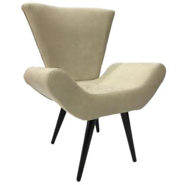 Imagem de Poltrona Decorativa Elegance Sued Bege Claro - Sua Casa Decor