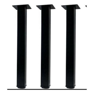 Imagem de Kit 3 Pés De Ferro Cannes Legs Quadrado Mesa 37cm Aço - UP Box