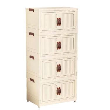 Imagem de Armario Organizador Dobravel 4 Andares Empilhavel Porta Objetos Roupa Banheiro