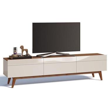 Imagem de Rack Bancada Classic 3 Gavetas Off White Freijó Touch - Imcal