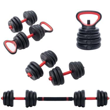 Imagem de Halter Anilha Barra Kettlebell 30kg Musculação 5 Em 1 WCT