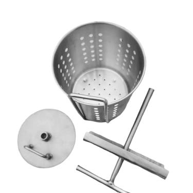 Imagem de ＫＬＫＣＭＳ Manual Juicer Press Barrel Honey Press Extrator fabricando ferramenta de suprimentos 304 aço inoxidável para torção e desidratação, 20 Cm X 13 Cm