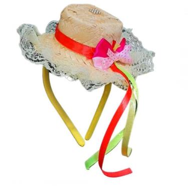 Imagem de Tiara Com Chapeu De Palha Boneca 12 Cm J508 Sortidos - Lhama Acessorio