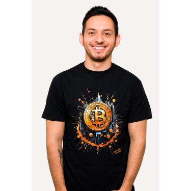 Imagem de Camiseta Nerd Chic Bitcoin Splash-Unissex