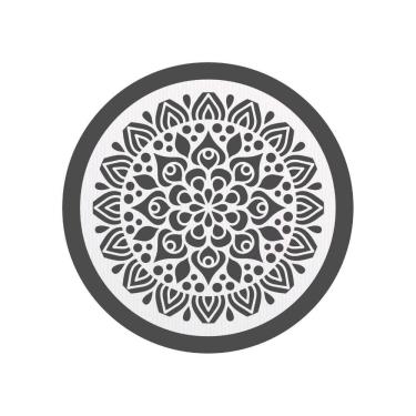 Imagem de Quadro Decorativo Branco Mdf Mandala Floral 40X20Cm