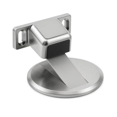 Imagem de Prendedor De Porta Magnético Inox Antiimpacto Fixação Sem Furo Com Fita Piso Parede Imã Forte