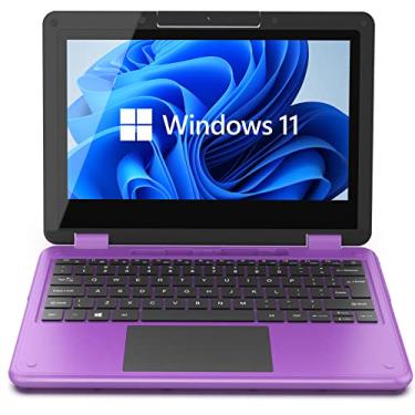 Imagem de AWOW Laptop com tela sensível ao toque, 2 em 1, 11,6 polegadas, FHD Intel 4 Core Celeron N4120, processador Windows 11 Home, 6 GB de RAM, 128 GB, SSD M.2, armazenamento, laptop conversível infantil